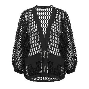 NWT Nocturne trimmed black mesh jacket women Large